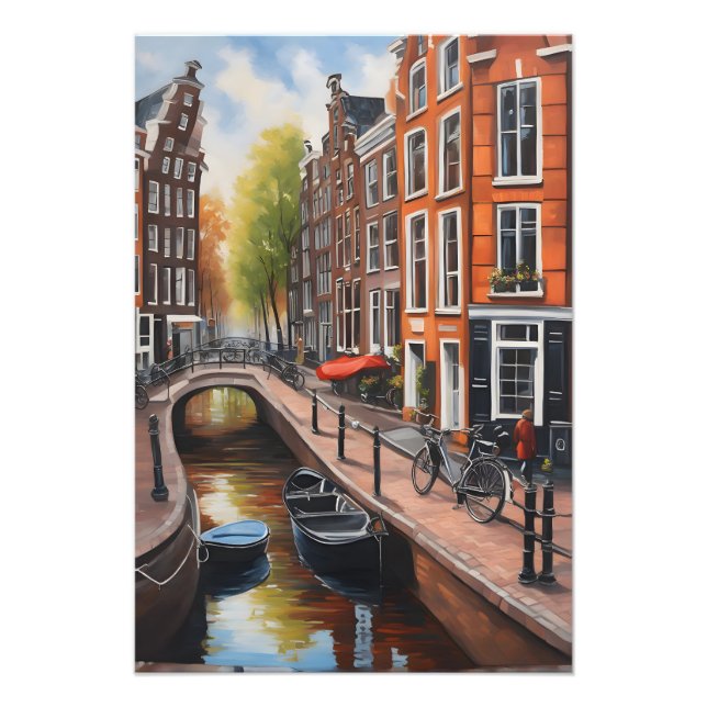 Amsterdam oljemålning art fototryck (Framsidan)