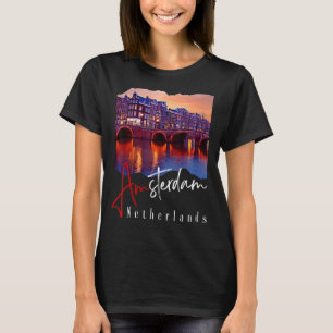 Amsterdam på natten - Nederländerna Holland - Amst T Shirt