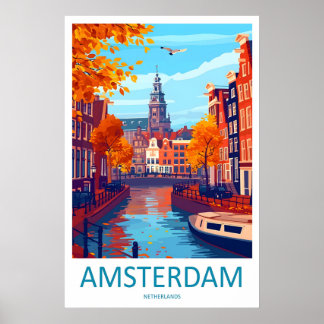 Amsterdam Park Resa 2Vintage Skidåkning Nationell Poster