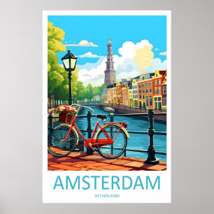 Amsterdam Park Skidåkning 2Vintage Nationell Resa Poster