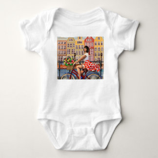 Amsterdam Poster: Pin-Up Girl Cycling. T Shirt