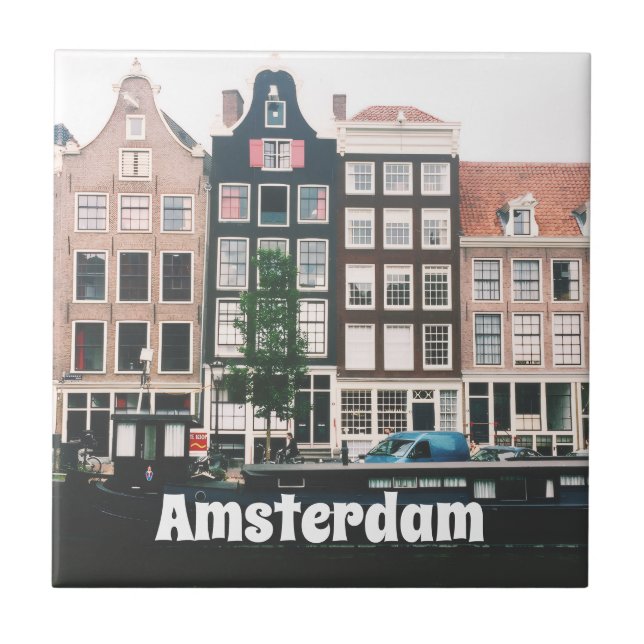 Amsterdam Resa Souvenir Kakelplatta (Framsidan)