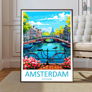 Amsterdam Resemålning Väggkonst Amsterdam Vägg Han