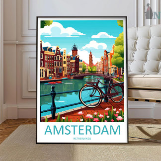 Amsterdam Resemålning Väggkonst Amsterdam Vägg Han
