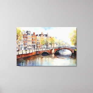 Amsterdam, retuscherat Kanvastryck