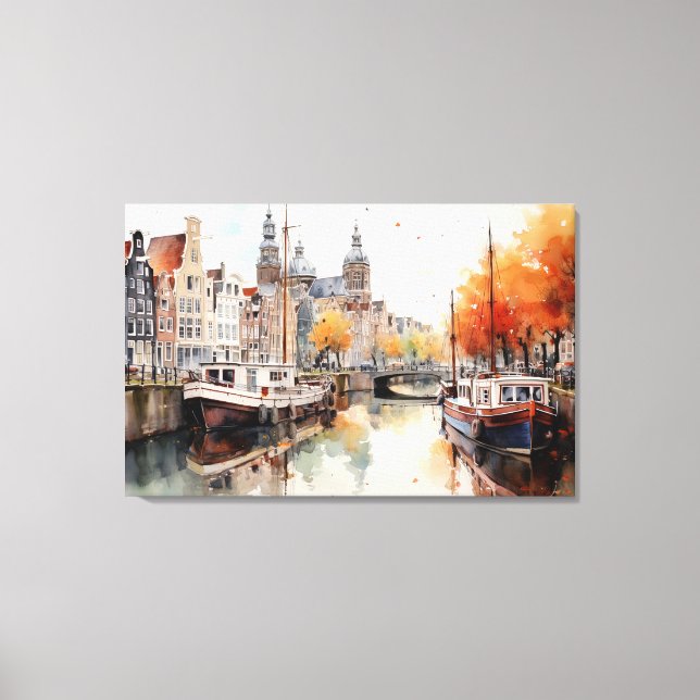 Amsterdam, retuscherat Kanvastryck (Framsida)