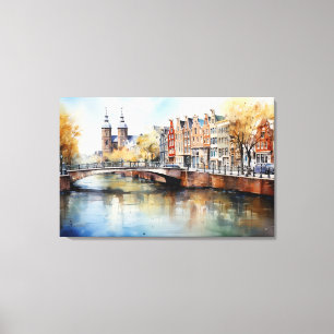 Amsterdam, retuscherat Kanvastryck