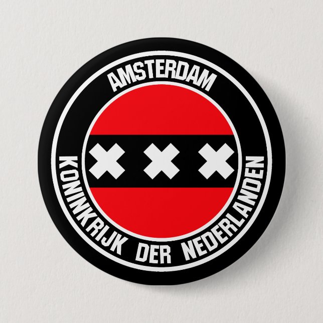 Amsterdam Round Emblem Knapp (Framsida)
