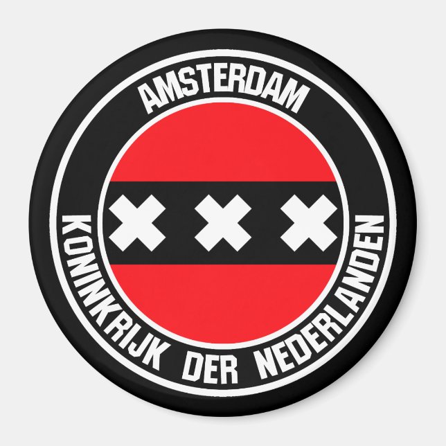 Amsterdam Round Emblem Magnet (Framsidan)