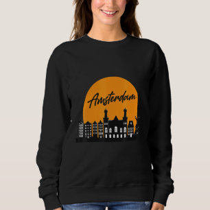 Amsterdam Siluett Holländskt Minne Nederländerna T Shirt