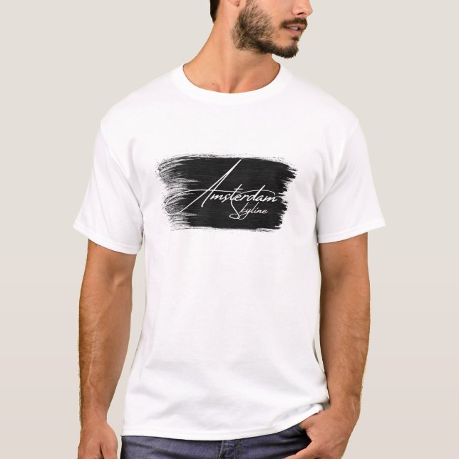 Amsterdam Siluett Skrivande T Shirt (Framsida)