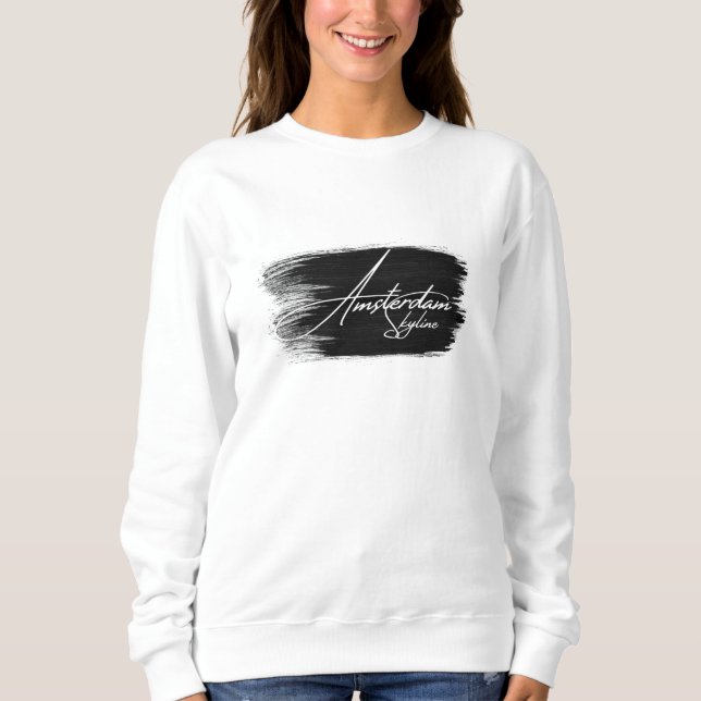 Amsterdam Siluett Skrivande T Shirt (Framsida)
