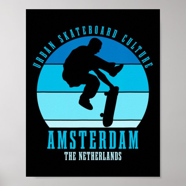 Amsterdam Skateboardare Urna Skateboard 3  Poster (Framsidan)