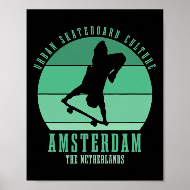 Amsterdam Skateboardare Urna Skateboard 5  Poster (Framsidan)