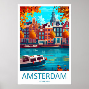 Amsterdam skidresa nationalpark affisch vintage