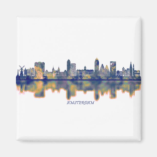 Amsterdam Skyline Magnet (Framsidan)