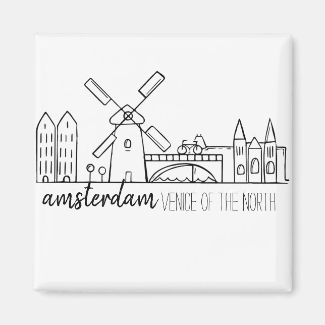 Amsterdam Skyline Magnet (Framsidan)