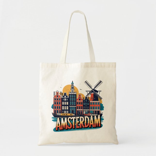Amsterdam Skyline Tygkasse (Framsidan)