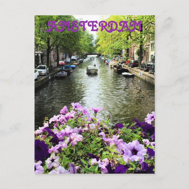 Amsterdam Sommarkanal Vykort (Framsida)