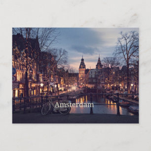 Amsterdam stadsbildsfoto vykort