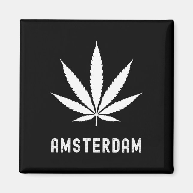 Amsterdam Stoner Potblad Resa Semester  Magnet (Framsidan)