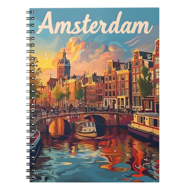 Amsterdam Sunset Serenity: Canal Cruise Anteckningsbok (Framsidan)