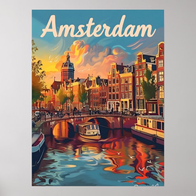 Amsterdam Sunset Serenity: Canal Cruise Poster (Framsidan)