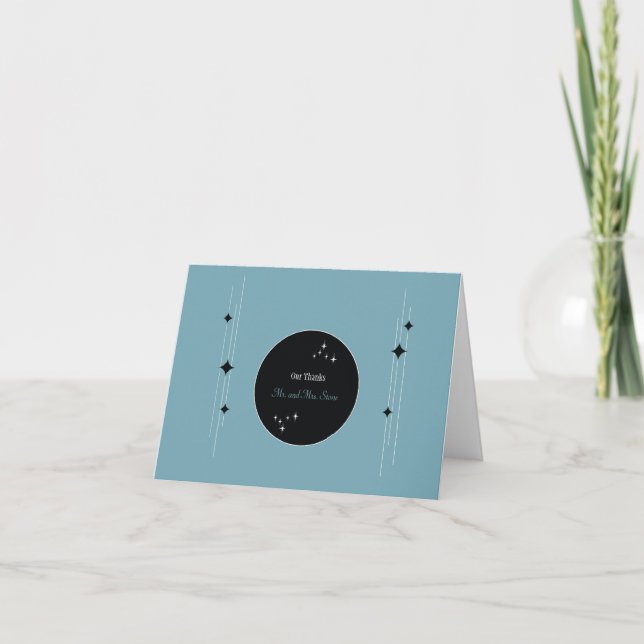 Amsterdam tack: Pudra blått Tack Kort (Framsida)