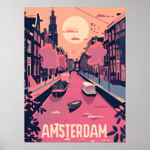 Amsterdam Travel and Art Poster