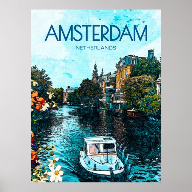Amsterdam Travel Poster (Framsidan)