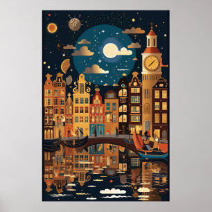 Amsterdam, Travel Poster