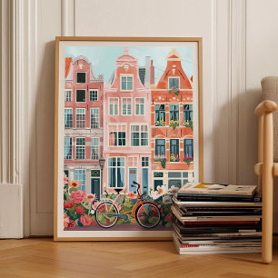 Amsterdam Tryck Amsterdam Illustration Amsterdam