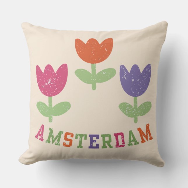 Amsterdam Tulips Kudde (Framsida)