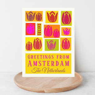 Amsterdam Tulips Nederländerna Holland Vykort