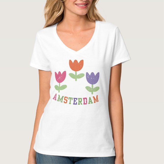 Amsterdam Tulips T Shirt (Framsida)