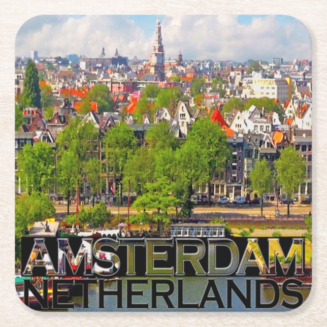 Amsterdam Underlägg Papper Kvadrat (Framsidan)