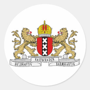 Amsterdam vapensköld runt klistermärke