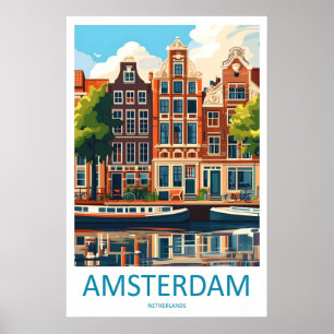 Amsterdam Vintage Resemålning Affisch Skid Nationa