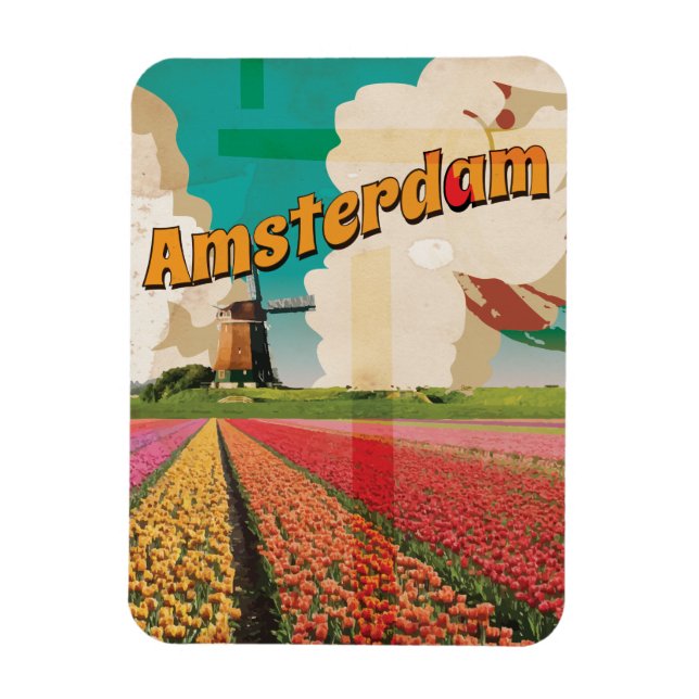 Amsterdam Vintage Resemapposters Magnet (Vertikal)