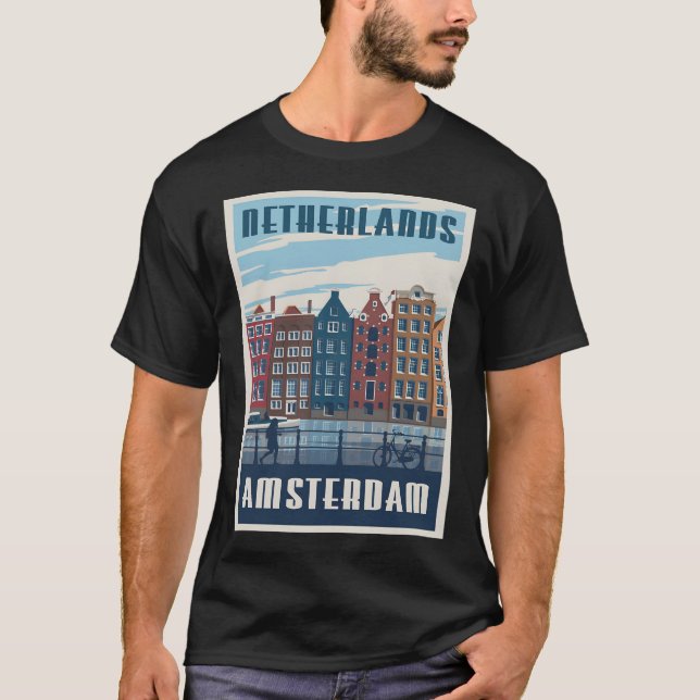 Amsterdam Vintage resor T Shirt (Framsida)