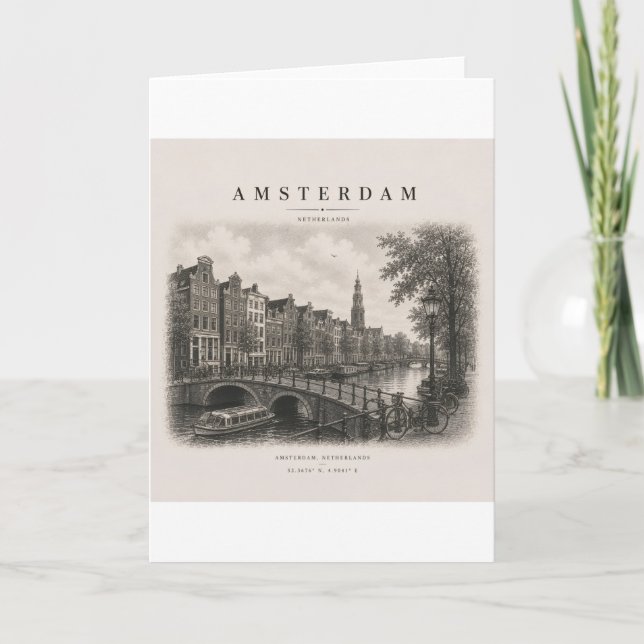 Amsterdam | Vintage Travel City Design Kort (Framsida)