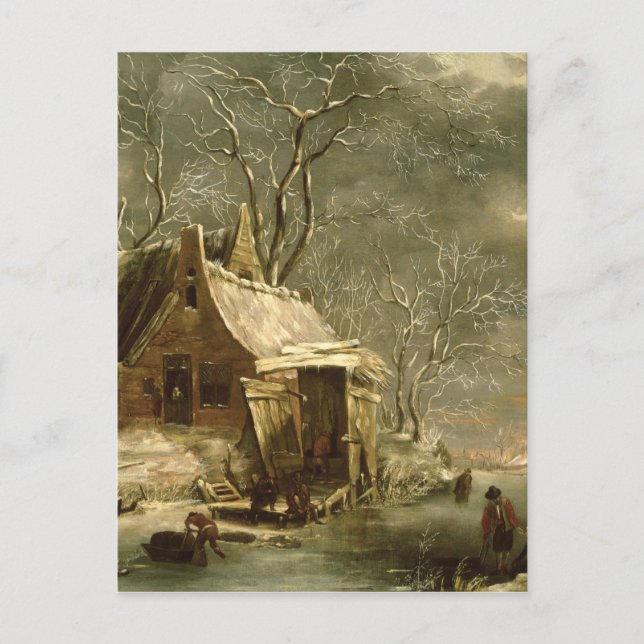 Amsterdam, vinterscenen, 1700-talet vykort (Framsida)