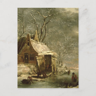 Amsterdam, vinterscenen, 1700-talet vykort