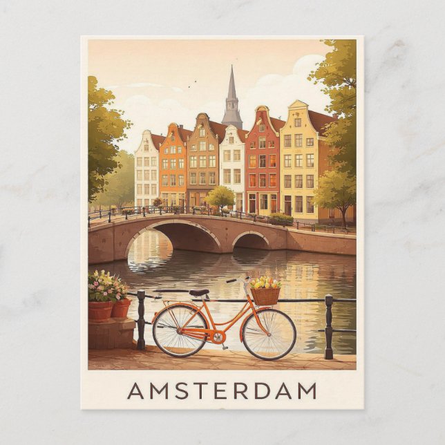 Amsterdam. Vykort (Framsida)