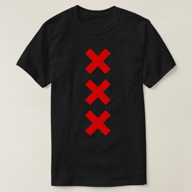 Amsterdam XXX logotyp Sticker T Shirt (Design framsida)