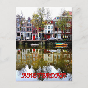 Amsterdamdagen för Canal Rainy Vår Vykort
