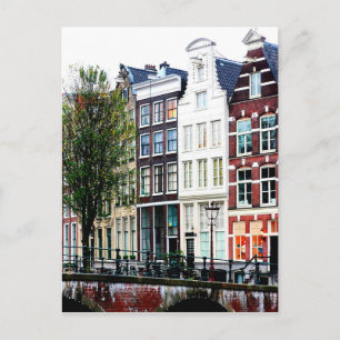 Amsterdamdagen för Canal Rainy Vår Vykort