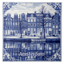 Amsterdamkanal Delft Blå stil Keramisk Kakel