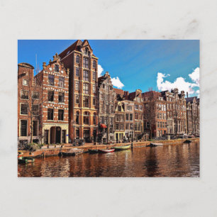 Amsterdamkanal, gammal stad vykort