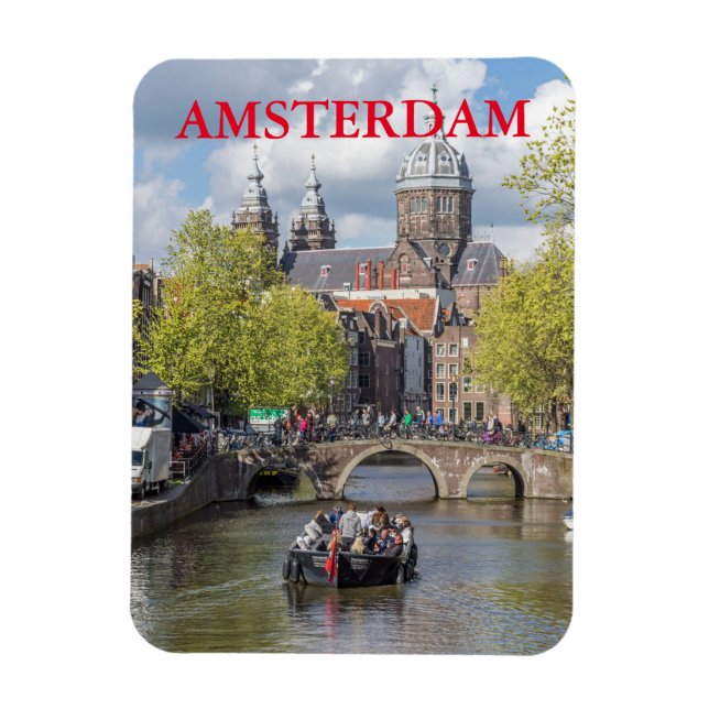 Amsterdamkanal och brons kylmagnet magnet (Vertikal)